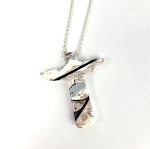 Sobral Lagrima Marbled Christ Redeemer Artist Made Pendant Sterling Necklace - Picture 1 of 6