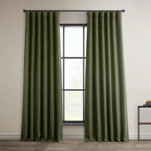 Half Price Drapes Room Darkening Curtains (1 Panel), 50W X 108L, Khaki Green - Picture 1 of 1