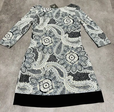 Primark Dress Size 8 Navy White Pattern New With Tag - Image 1 of 4