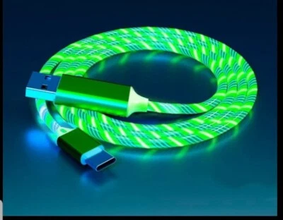 LED Light Fast Charging Cable Cord For Samsung Android Type C USB Charger Cord - Image 1 of 4