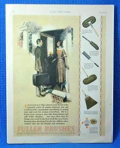 Vintage 1925 Fuller Brushes Door to Door Salesman Print Ad - Picture 1 of 1