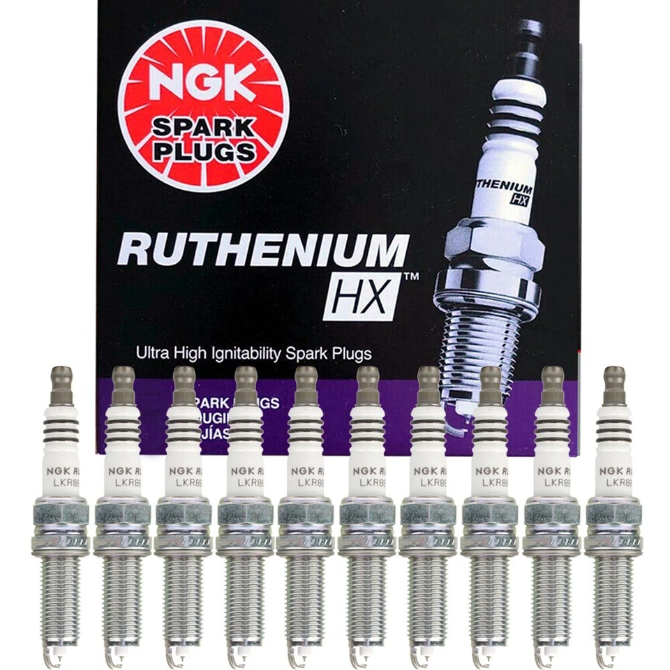 Genuine NGK Ruthenium HX Spark Plug 10PCS for 2006-2010 BMW M5 M6 5.0L V10 - Image 1 of 4