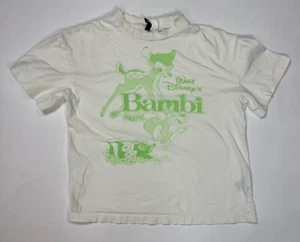 H&M Disney Bambi Movie Graphic T-shirt Women XS White Logo Green Short Sleeve - Picture 1 of 7