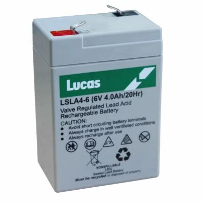 6V Classic Motorcycle Sealed Lead Acid Battery Lucas 6V 4AH  Non-Spillable  - Image 1 of 4