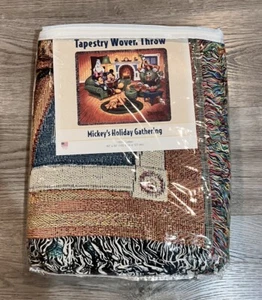 Disneyland Resort MICKEY'S HOLIDAY GATHERING Tapestry Woven Throw New In Package - Picture 1 of 4