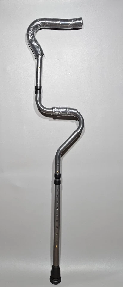 SunWalker Adjustable Folding Crutch, Metallic Grey Universal Size 45.5"- 57.5" - Image 1 of 4