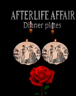 The Afterlife Affair – Skeleton Sweethearts Dinner Plate Set Goth Kitchen - Image 1 of 3