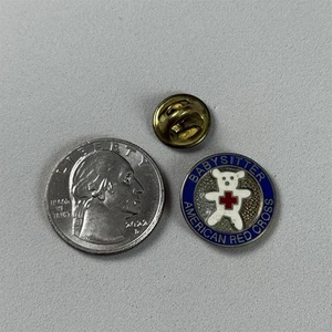 American Red Cross Babysitter Teddy Bear Enamel Lapel Pin Pinback #56043 - Picture 1 of 2