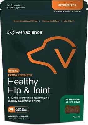 VETRISCIENCE Glycoflex 3 Soporte Máxima Fuerza Cadera y Articulaciones para Perros Pequeños Und Foto 1 de 4