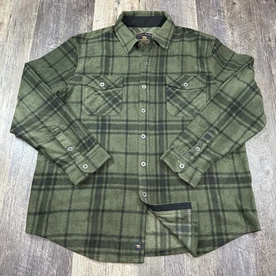 Freedom Foundry Fleece Plaid Shirt Green Black Soft Plush Button Up Men’s XL - Image 1 of 4
