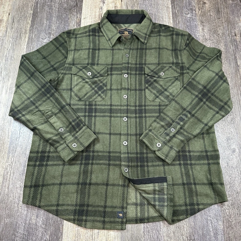 Freedom Foundry Fleece Plaid Shirt Green Black Soft Plush Button Up Men’s XL - Image 1 of 4