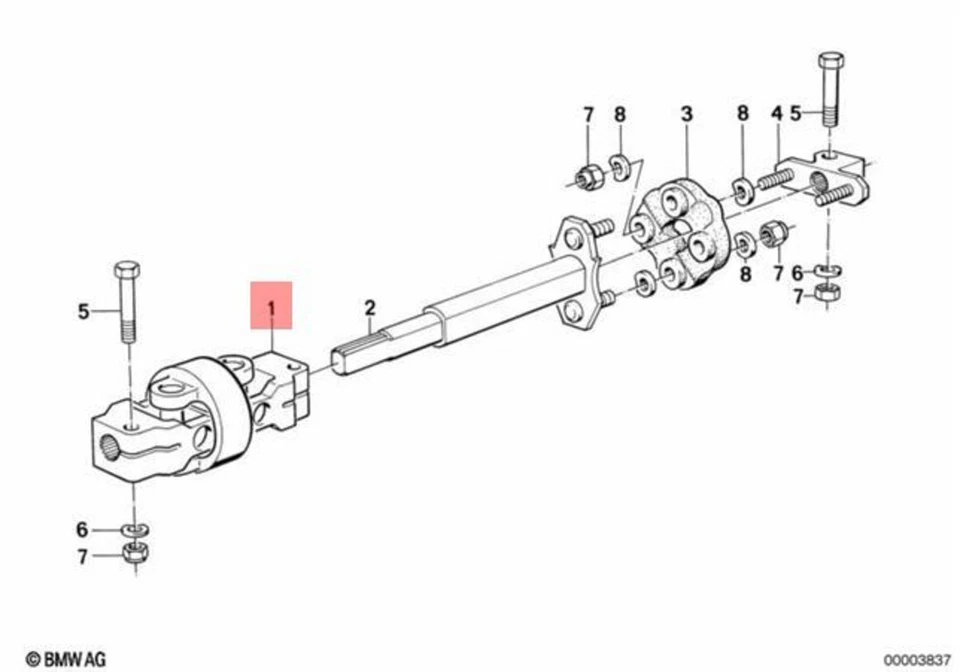 Junta giratoria Roadster cupé 325ix 525ix original BMW Z1 E30 E34 32311155102 Foto 1 de 1