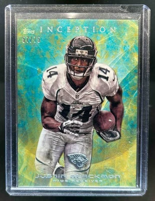 2013 Topps Inception Justin Blackmon Yellow #57/75 Jaguars - Image 1 of 2