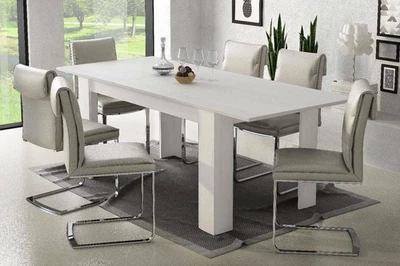 Tavolo Allungabile Moderno, Colore Bianco, Cm 160 X 79.5 X 88, Fino a 220 Cm Con - Immagine 1 di 4