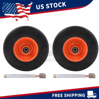 MAKERAUTO 2PK Flat Free Wheel Assembly for Scag 9278 483050 482504 13X6.50-6 13X6.5X6