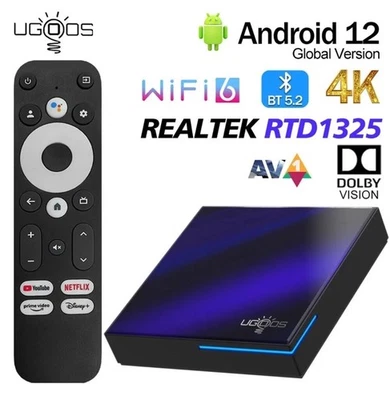 Ugoos SK2 TV Box RTD1325 Android 12 Wifi 6 BT5.2 RJ45 100M DDR4 4K lettore multimediale - Immagine 1 di 4