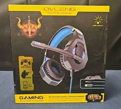 OVLENG Gaming Headset, PS4, PC, Xbox One, Mobile with Mic, LED Light, Headphones - Image 1 of 4
