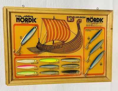 Luhr-Jensen "Nordic" Fishing Lure Dealer Display Board - Issued: 1984 (6"x 11")  - Image 1 of 4