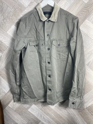 Allsaints Shirt Jacket Shacket Mens Medium Beige Lancer Military Corduroy Collar - Image 1 of 4