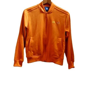 ADIDAS Track Jacket M Collab w/ Pharell Williams Orange Big Hit Logo on Backside - Picture 1 of 13