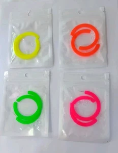 4 Pairs Acrylic Hoop Neon Colored Earrings 80's & 90's Skylety 1.97"... - Picture 1 of 3