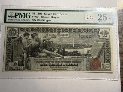 FR. 224 1896 $1 ONE DOLLAR EDUCATIONAL SILVER CERTIFICATE PMG VF25 EPQ - Image 1 of 4
