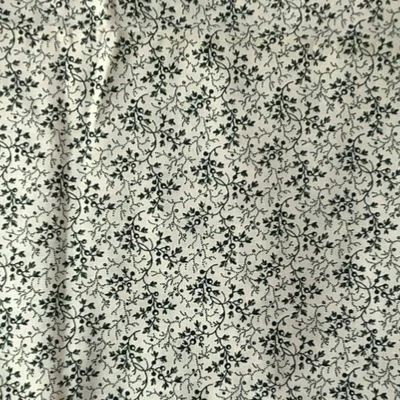 1 yard Marcus Bros CALICO FABRIC Cotton Dk Green Leaves 45”x 37” Quilt - Image 1 of 4