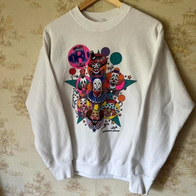 90s Ron Lee’s World of Clowns White Crewneck Sweater 21.5x25” - Image 1 of 4