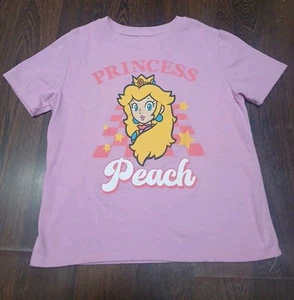 Super Mario Princess Peach Girls T Shirt Size Large 10/12 - Picture 1 of 3