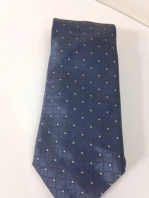 ESCADA Mens Necktie 100% Silk Long Blue Black Silver Tie Made in Italy EUC - Image 1 of 4