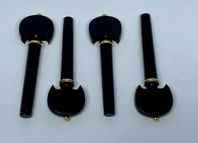 Violoncello Stimmwirbel,Poliert Ebenholz,Barock Stil,Lebensgroß - Bild 1 von 2