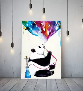 BANKSY PANDA HOOKAH - LONA ENMARCADA PROFUNDA ARTE GRAFFITI IMPRESIÓN - MUTILCOLOR - Imagen 1 de 17