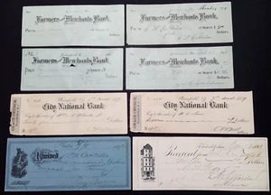 Cheques antiguos cancelados años 1800 (8) - Imagen 1 de 9