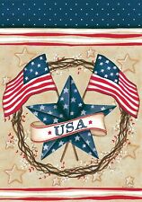 Patriotic Barn Star Proud USA Garden Flag 18 X 12 Inches