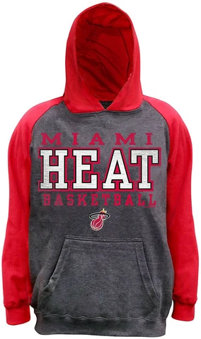 NEW Miami Heat Basketball NBA Raglan French Terry Hoodie Sweatshirt Youth Small Cover