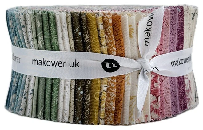 Cesta de costura con rollo de gelatina de Edyta Sitar Andover tela de algodón Precuts M535.34 Foto 1 de 1