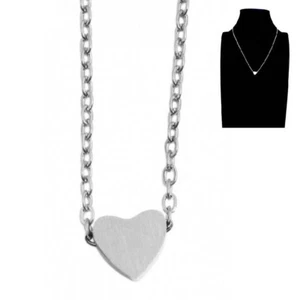 Collana da Donna in Acciaio Inox Cuore Catenina Catena Girocollo Amore 43 cm - Foto 1 di 7