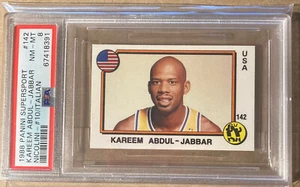 Panini Supersport 1988 #142 Kareem Abdul-Jabbar #10 Nicolini italiano PSA 8 casi nuevo - Nuevo - Imagen 1 de 3