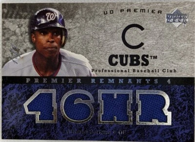 Camiseta deportiva usada Alfonso Soriano 2007 UD Premier Remnants 4 cuatro juegos SP #1/1 Cubs of Foto 1 de 2