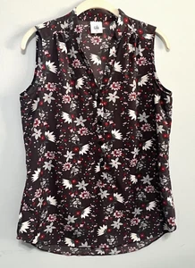 Cabi #5210 Women's Plaza Fiesta Gray Multi Floral V-Neck Sleeveless Top Sz Small - Picture 1 of 8