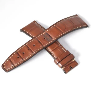 Genuine IWC Portofino Mens Brown Alligator Leather Watch Strap 21mm to 18mm Wide - Picture 1 of 10