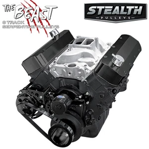 Black Chevy Big Block Serpentine Pulley Kit Electric Water Pump BBC 454 396 427 - Bild 1 von 1