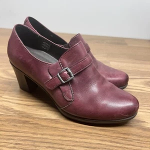Spring Step Womens Buckle Maroon Dress Pump Heels Leather Bootie Size 40 9 - Picture 1 of 12