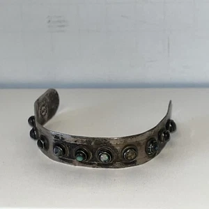 Vintage JFR Mexico Signed Sterling Silver Cuff Bracelet Handcrafted Opal? Stone - Picture 1 of 12