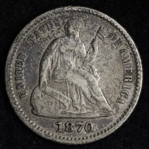 1870 Seated Liberty Silver Half Dime CHOICE XF E279 DEK Cover
