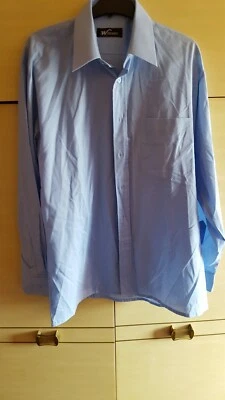 New WILLIAMS 15 1/2" Sky Blue Long Sleeve Lightweight Cotton Blend Formal Shirt - Image 1 of 4