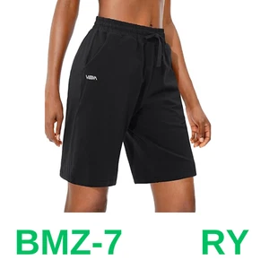 Viodia Women's Bermuda 10" Long Shorts with Pockets Cotton Sweat Lounge, Black,L - Picture 1 of 4