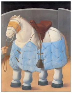 Pannello MDF-Caballo Del Picador-BOTERO Wallart - Stampa su Tavola - - Foto 1 di 4