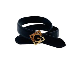 GANT Black Icon G 100% Leather Belt Size 80 cm 32