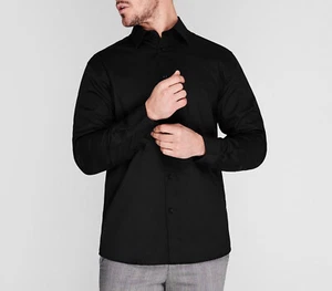 ➡️👔PIERRE CARDIN Herren Hemd langarm Shirt 46-54 Longsleeve Kentkragen⬛Schwarz - Bild 1 von 7